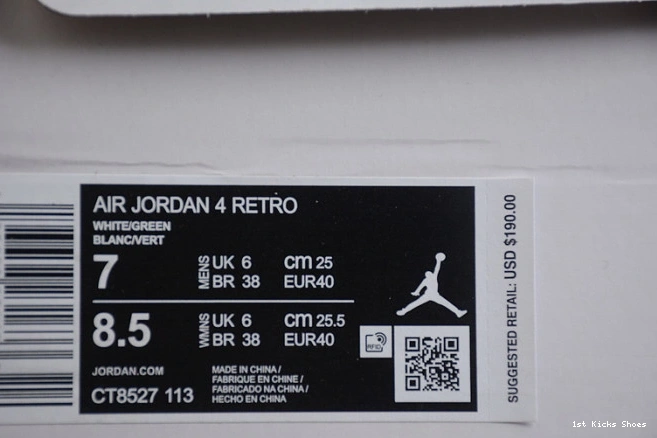 1st Kicks Shoes ct8527- green air 1746 SportInspired 4 retro metallic jordan 1207